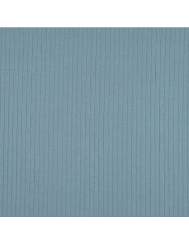 Leichter gerippter Jersey-Stoff aus Baumwolle - Jeansblau