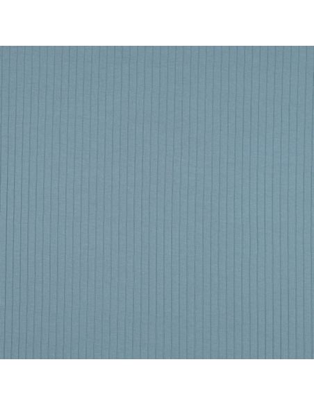 Leichter gerippter Jersey-Stoff aus Baumwolle - Jeansblau