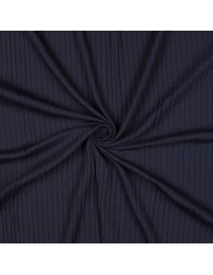 Leichter gerippter Baumwoll-Jersey-Stoff - Marineblau