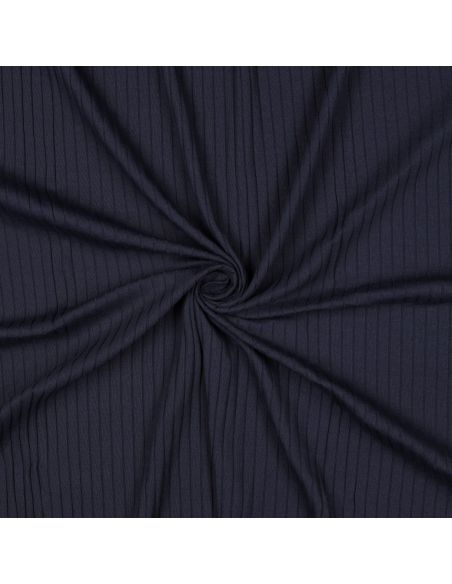 Leichter gerippter Baumwoll-Jersey-Stoff - Marineblau