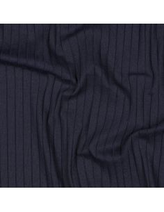 Leichter gerippter Baumwoll-Jersey-Stoff - Marineblau 2