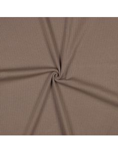 Fein gerippter Baumwoll-Jersey-Stoff - Taupe