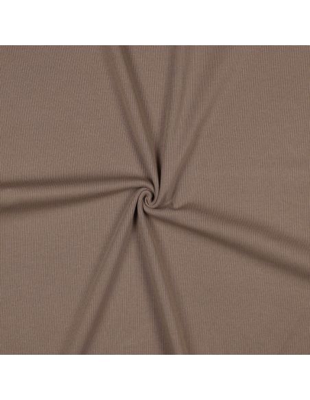 Fein gerippter Baumwoll-Jersey-Stoff - Taupe