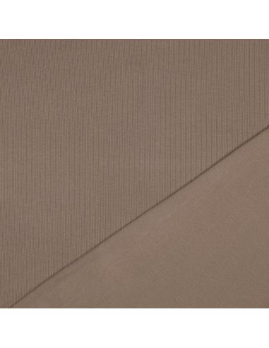 Fein gerippter Baumwoll-Jersey-Stoff - Taupe