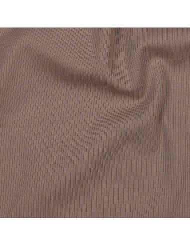 Fein gerippter Baumwoll-Jersey-Stoff - Taupe