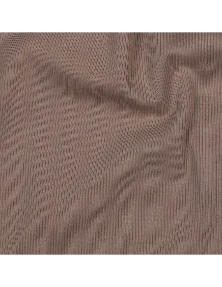 Fein gerippter Baumwoll-Jersey-Stoff - Taupe
