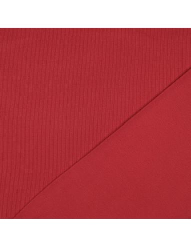 Fein gerippter Baumwolljersey-Stoff - Dunkelrot