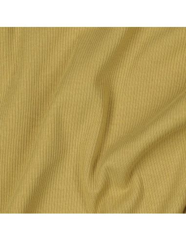 Fein gerippter Baumwolljersey-Stoff - Ocker