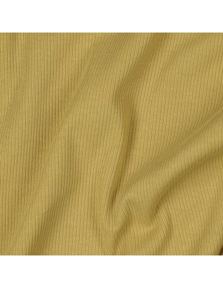 Fein gerippter Baumwolljersey-Stoff - Ocker
