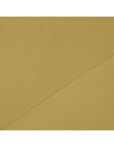 Fein gerippter Baumwolljersey-Stoff - Ocker