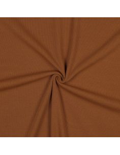 Fein gerippter Baumwolljersey-Stoff - Cognac
