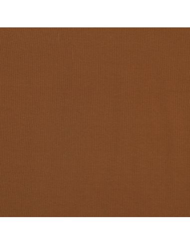 Fein gerippter Baumwolljersey-Stoff - Cognac