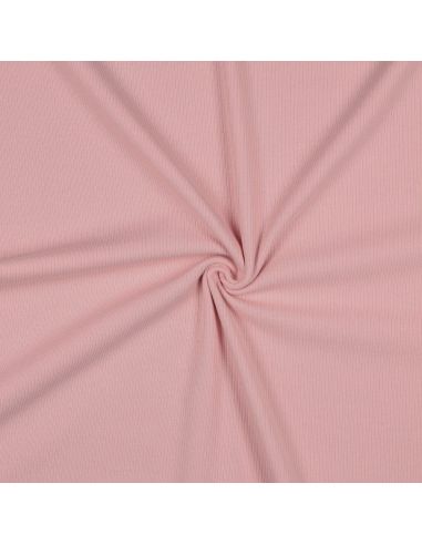 Fein gerippter Baumwoll-Jersey-Stoff - Rosa