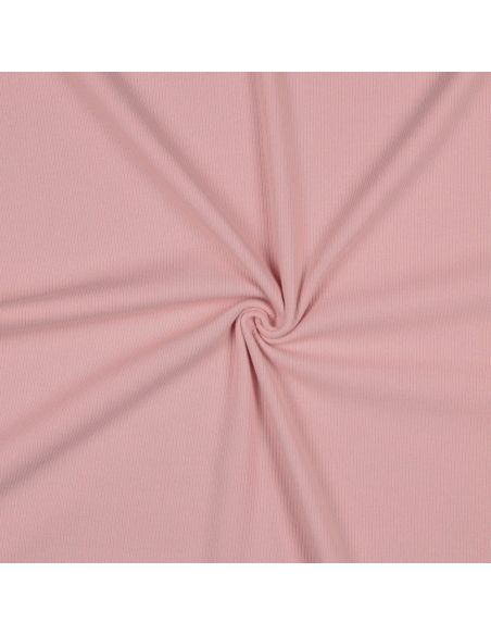 Fein gerippter Baumwoll-Jersey-Stoff - Rosa