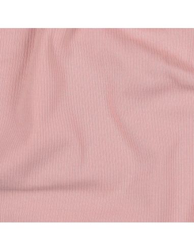 Fein gerippter Baumwoll-Jersey-Stoff - Rosa