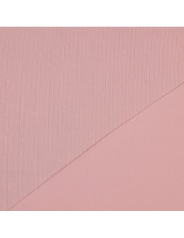 Fein gerippter Baumwoll-Jersey-Stoff - Rosa