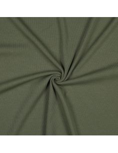 Fein gerippter Baumwoll-Jersey-Stoff - Khaki