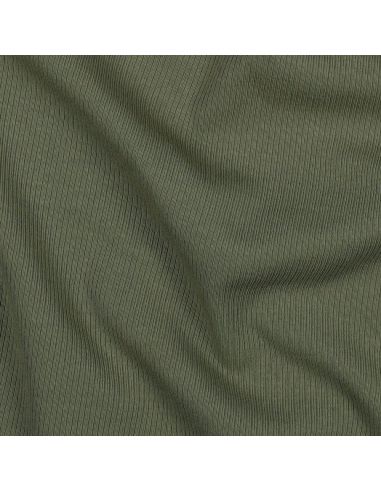 Fein gerippter Baumwoll-Jersey-Stoff - Khaki