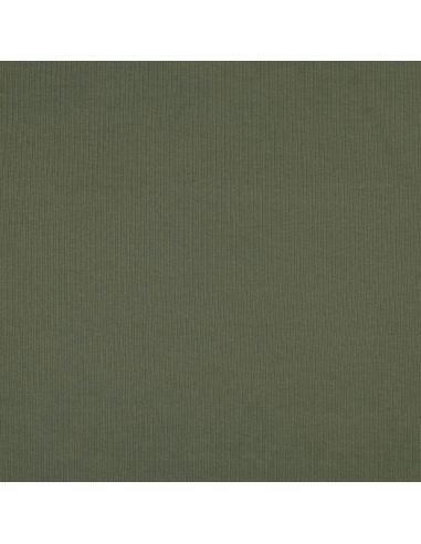 Fein gerippter Baumwoll-Jersey-Stoff - Khaki