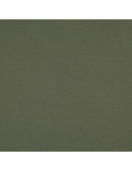 Fein gerippter Baumwoll-Jersey-Stoff - Khaki