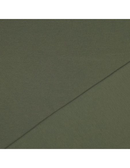 Fein gerippter Baumwoll-Jersey-Stoff - Khaki