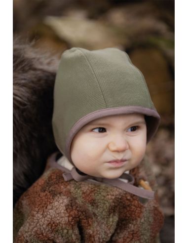 Fein gerippter Baumwoll-Jersey-Stoff - Khaki