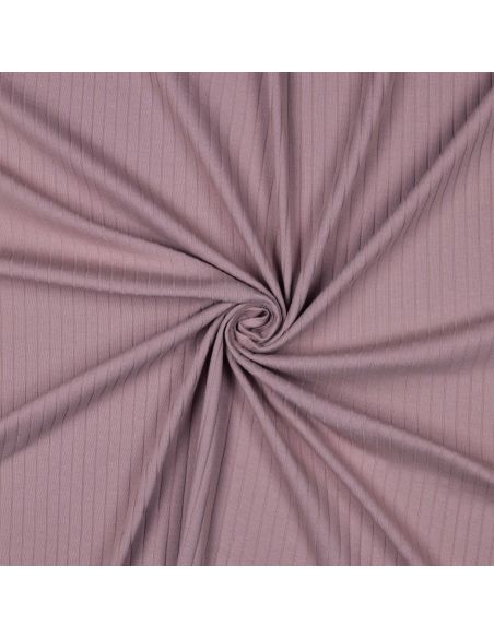 Leichter gerippter Baumwoll-Jersey-Stoff - Mauve