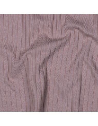 Leichter gerippter Baumwoll-Jersey-Stoff - Mauve