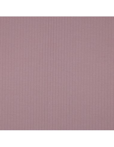 Leichter gerippter Baumwoll-Jersey-Stoff - Mauve