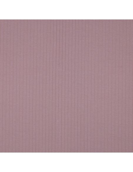 Leichter gerippter Baumwoll-Jersey-Stoff - Mauve