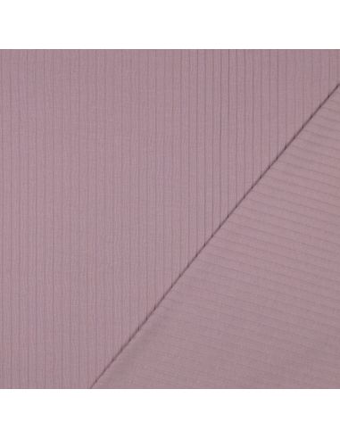Leichter gerippter Baumwoll-Jersey-Stoff - Mauve