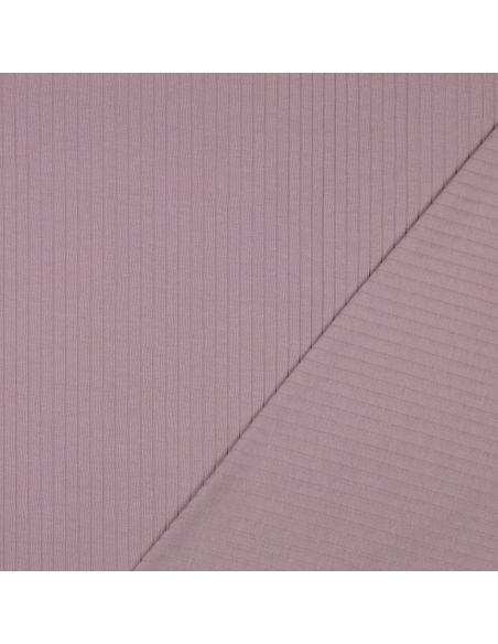 Leichter gerippter Baumwoll-Jersey-Stoff - Mauve