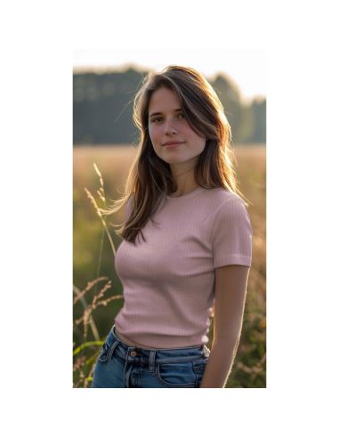Leichter gerippter Baumwoll-Jersey-Stoff - Mauve