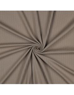 Leichter gerippter Baumwoll-Jersey-Stoff - Taupe