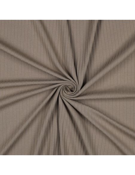 Leichter gerippter Baumwoll-Jersey-Stoff - Taupe