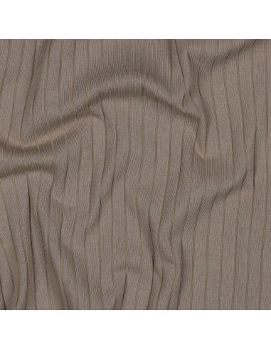 Leichter gerippter Baumwoll-Jersey-Stoff - Taupe