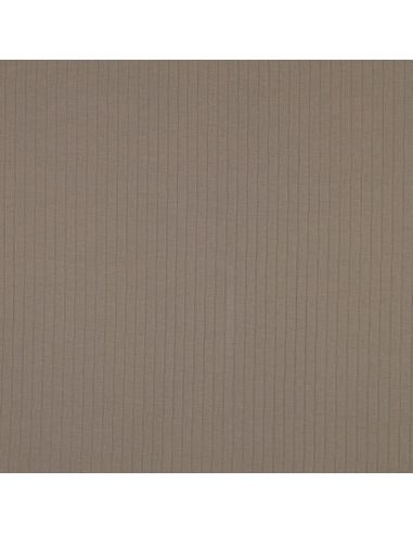 Leichter gerippter Baumwoll-Jersey-Stoff - Taupe