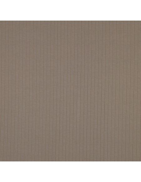 Leichter gerippter Baumwoll-Jersey-Stoff - Taupe