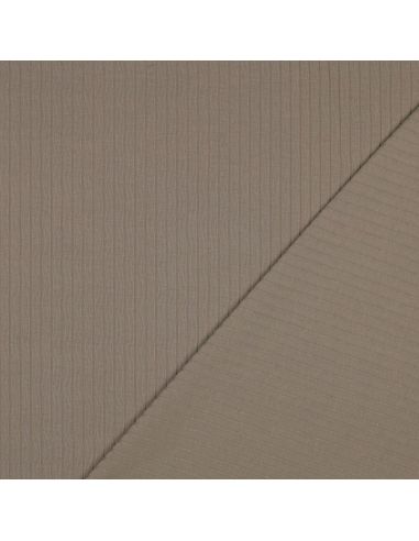Leichter gerippter Baumwoll-Jersey-Stoff - Taupe