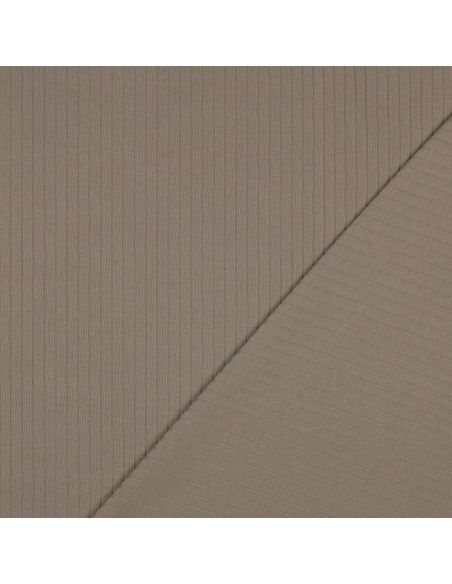 Leichter gerippter Baumwoll-Jersey-Stoff - Taupe