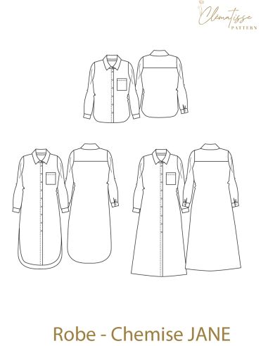 Kleidhemd-Schnittmuster Jane - Clématisse Pattern