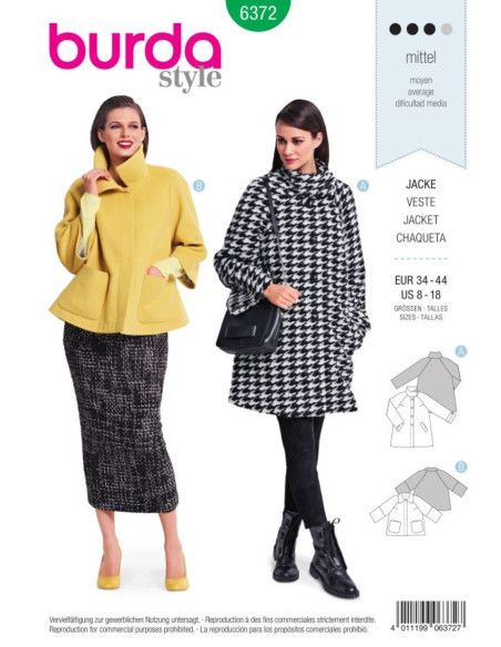 Jackenschnittmuster - Burda 6372