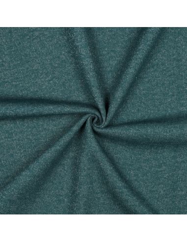 Glitzernder Sweatstoff - Petrolblau