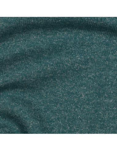 Glitzernder Sweatstoff - Petrolblau