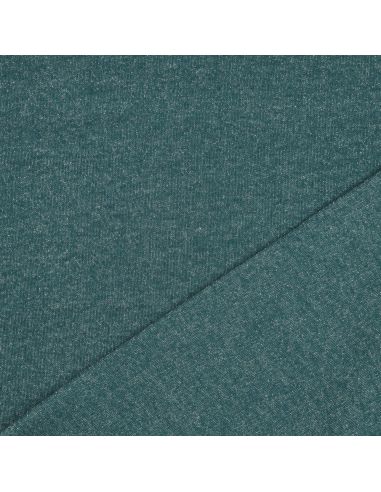 Glitzernder Sweatstoff - Petrolblau