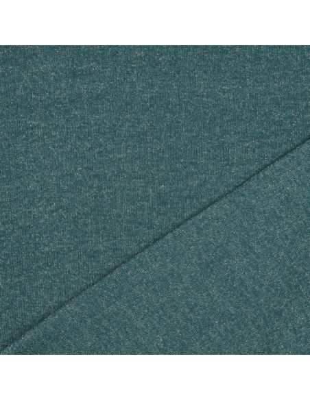 Glitzernder Sweatstoff - Petrolblau