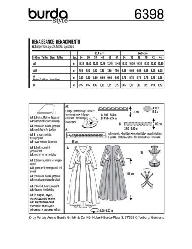 Kostümschnittmuster - Burda 6398
