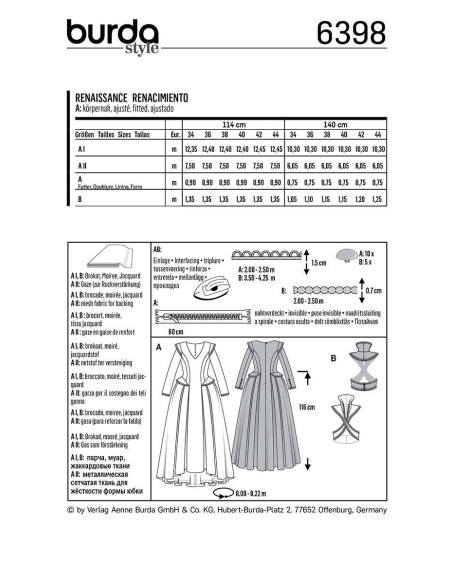 Kostümschnittmuster - Burda 6398