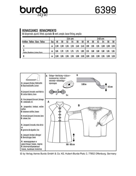 Kostümschnittmuster - Burda 6399