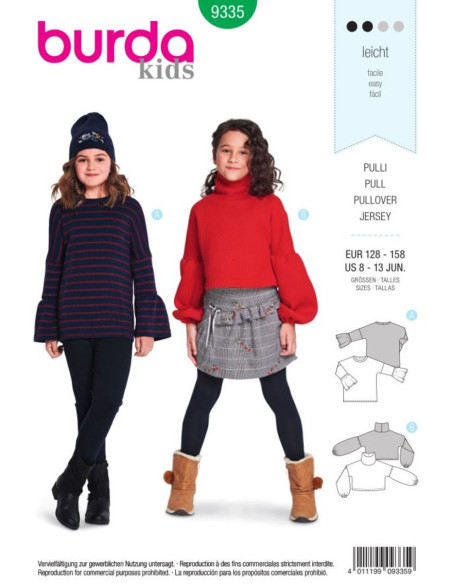 Pullover-Schnittmuster - Burda 9335